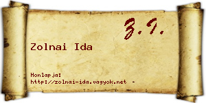 Zolnai Ida névjegykártya